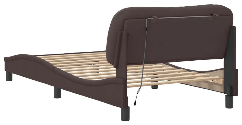 Estrutura de cama com LED sem colchão 100x200 cm tecido