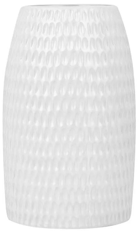 Vaso de cerâmica grés branca 25 cm LINZI  Beliani
