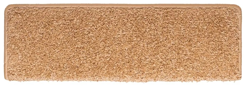 Tapetes de escadas 30 pcs 65x21x4 cm bege