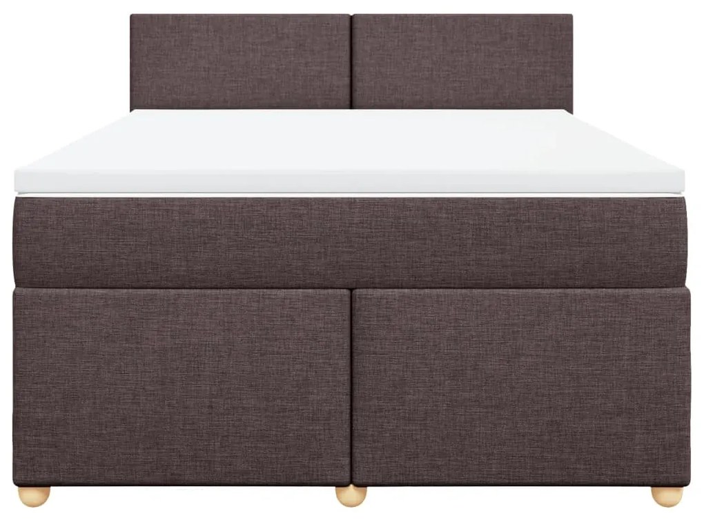 Cama com molas/colchão 140x190 cm tecido castanho-escuro