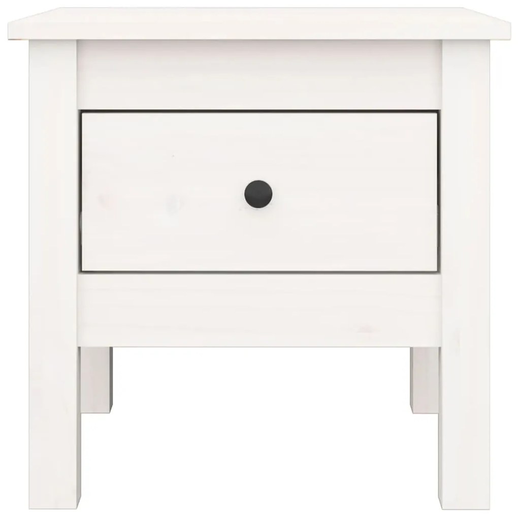 Mesas de apoio 2 pcs 40x40x39 cm madeira de pinho maciça branco