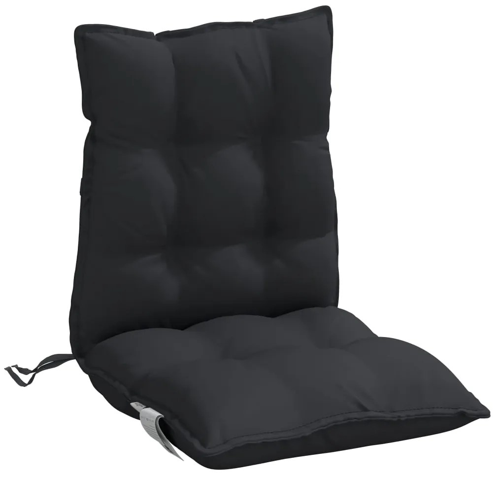 Almofadões cadeira encosto baixo 4 pcs tecido oxford preto