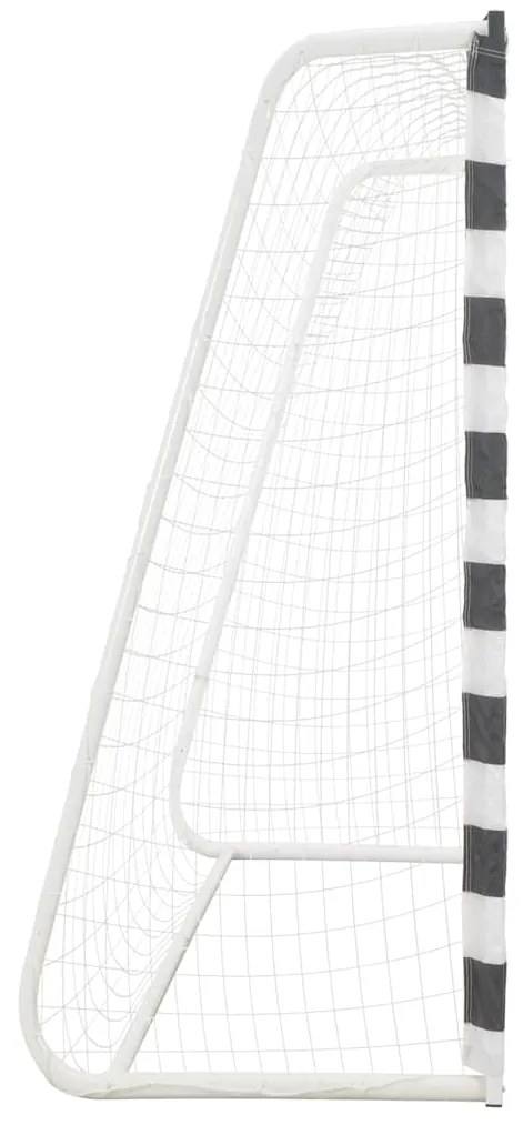 Baliza de futebol 300x200x90 cm metal preto e branco
