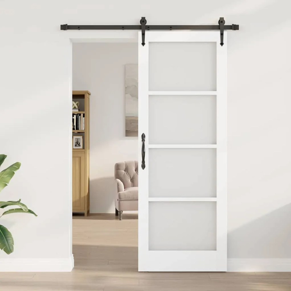 Porta Deslizante vidaXL com Conjunto de Ferragens 'ORKDAL'Branca 78x21