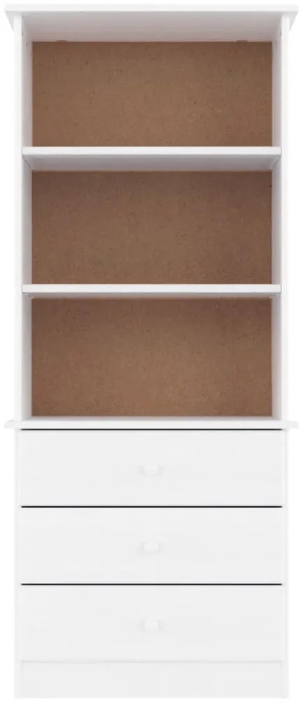 Estante c/ gavetas ALTA 60x35x142 cm pinho maciço branco