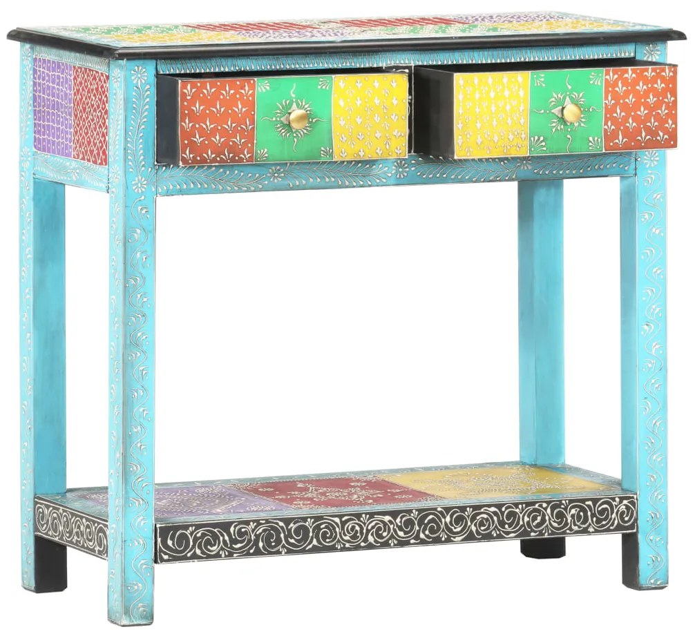 Mesa consola pintada à mão 80x35x75 cm mangueira maciça