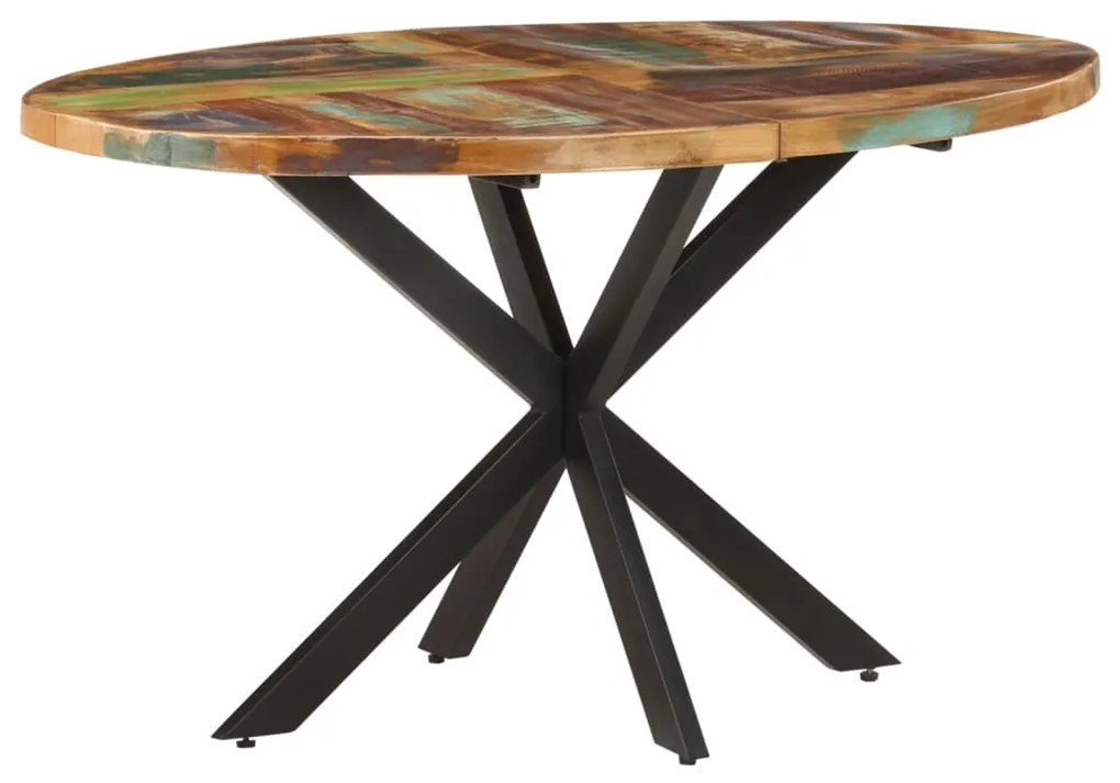 vidaXL Mesa de jantar 140x80x75 cm madeira recuperada maciça