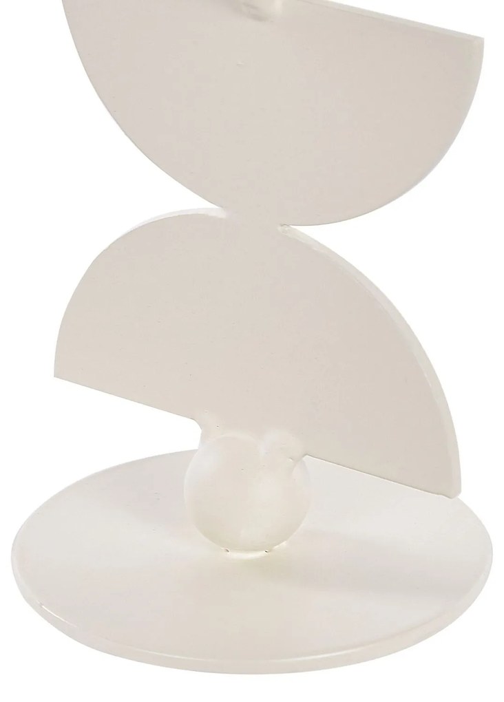 Conjunto de 2 castiçais em metal branco 13 cm DAPHNI Beliani