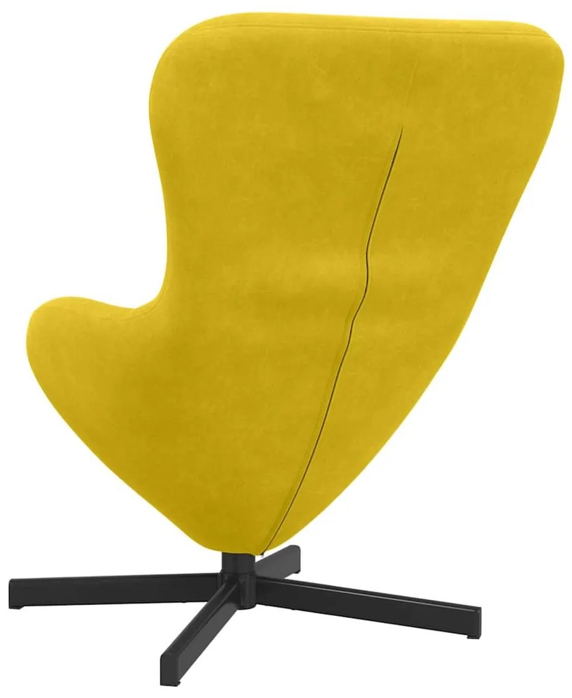 Cadeira Ovo Amarelo em Veludo