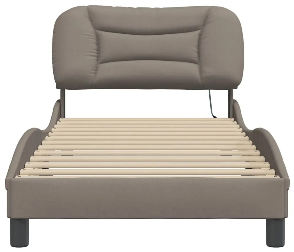 Estrutura de cama com LED sem colchão 80x200 cm tecido