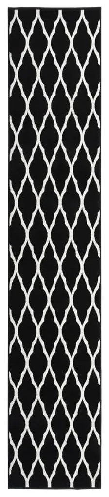 vidaXL Passadeira 60x350 cm polipropileno preto e branco
