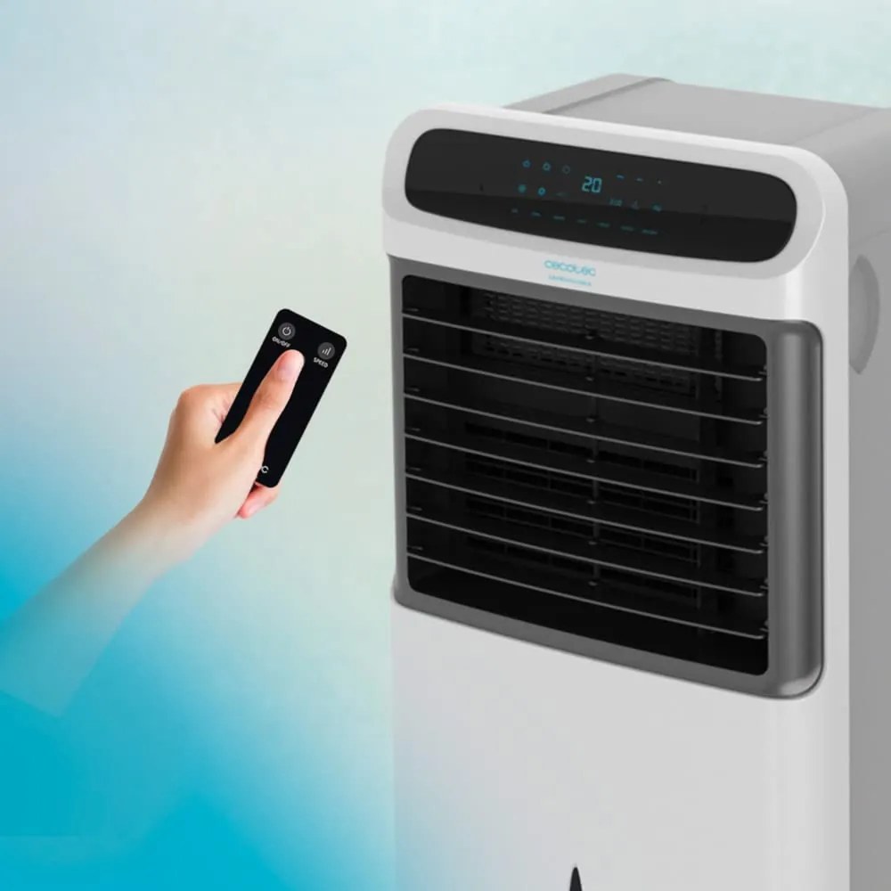 Climatizador EnergySilence PureTech 5500 em 1: Frio, ionizador e ventilador, 12 l, 3 velocidades, controlo remoto, ecrã LCD, fluxo de ar 500 m3/h [Cl