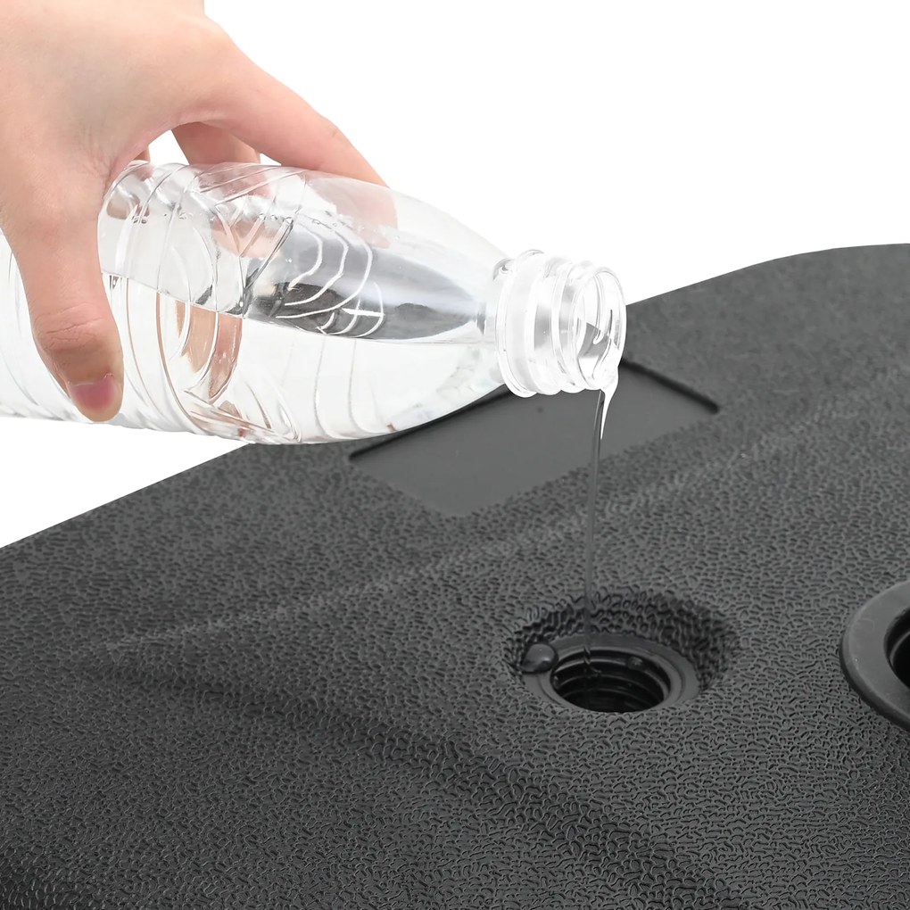 Base para Parasol de Exterior vidaXL com 28 kg de Areia ou 24 L de Águ