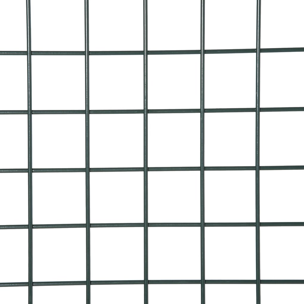 HOMCOM Porta para Vedação de Jardim de Aço com Maçaneta de Fechadura e 3 Chaves Porta de Vedação para Exterior Pátio Terraço 97x150cm Verde