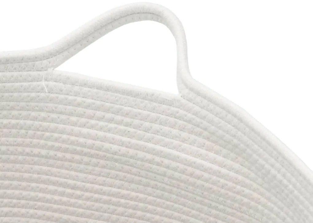 Cesto de arrumação Ø55x36 cm algodão cinzento e branco