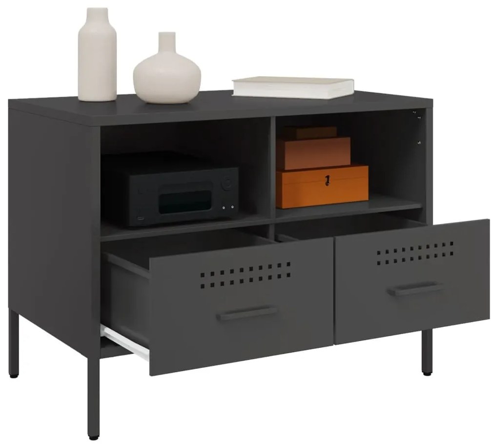 Móveis de TV 2 pcs 68x39x50,5 cm aço preto