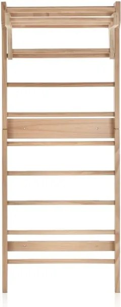 Escada de ginástica e fisioterapia de parede 80 cm x 48 cm x 195 cm com 10 barras fixas de madeira maciça. Carga máxima: 100 kg. Natural.