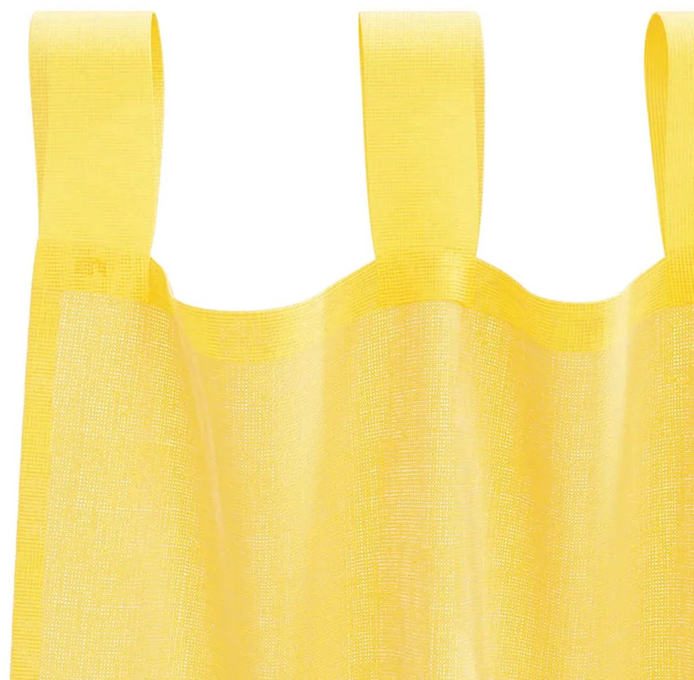 Cortinas de voile com laços 2 pcs amarelo 140x245 cm