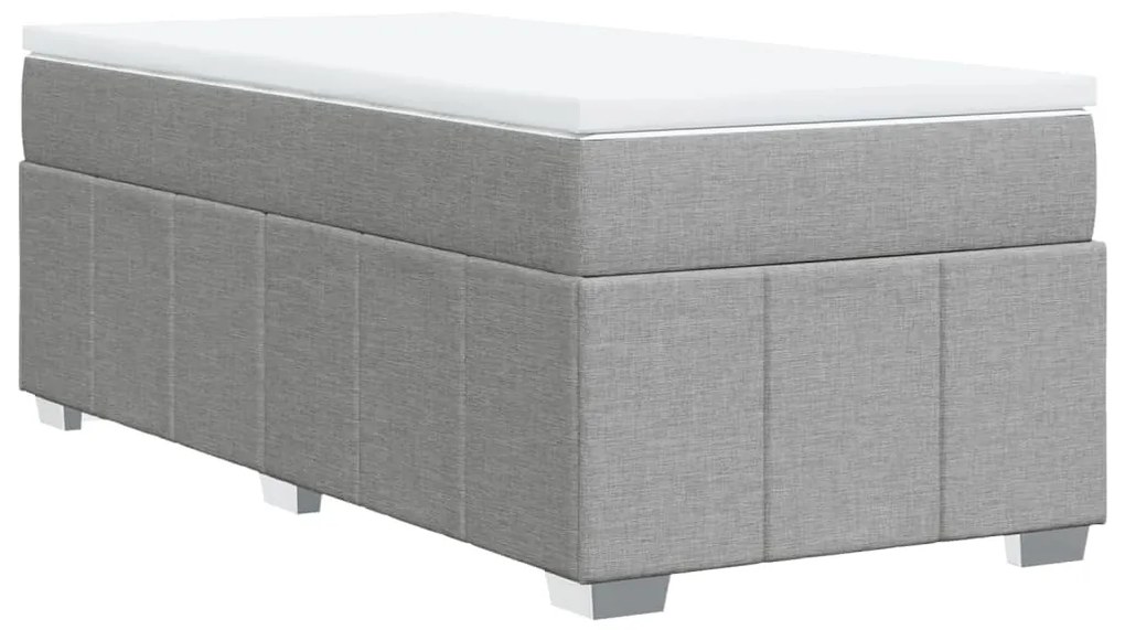 Cama com molas/colchão 90x200 cm tecido cinza-claro