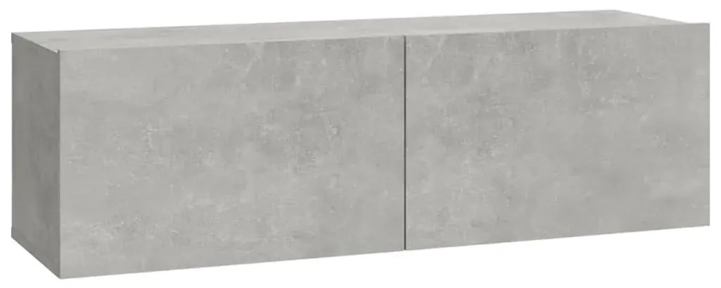 Conjunto móveis de TV 4 pcs madeira processada cinzento cimento