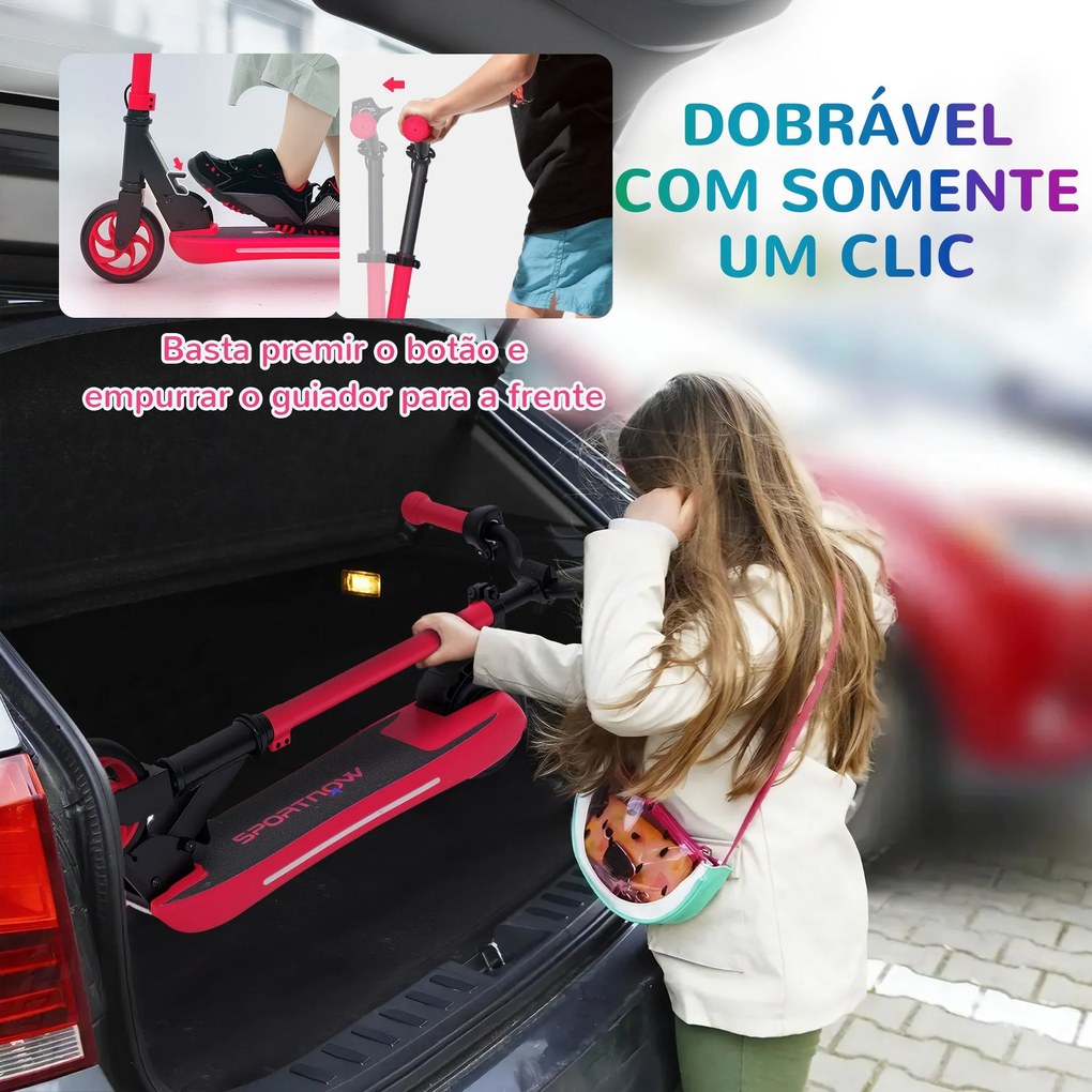 SPORTNOW Trotinete Elétrica Dobrável para Crianças acima de 6 Anos Mot
