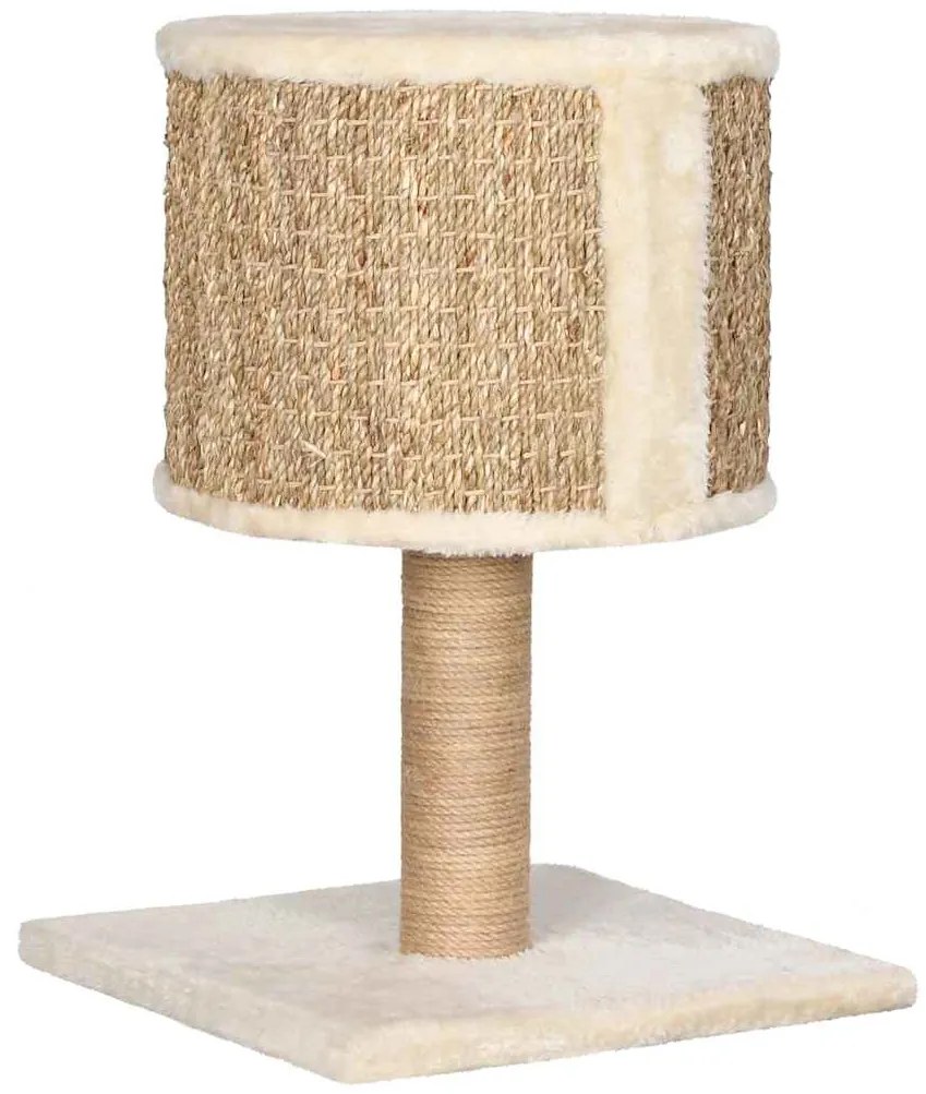 Árvore p/ gatos c/ ninho e poste arranhador 52 cm erva marinha