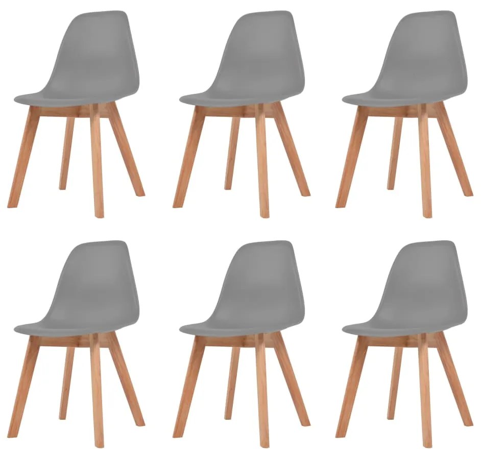 vidaXL Cadeiras de jantar 6 pcs plástico cinzento