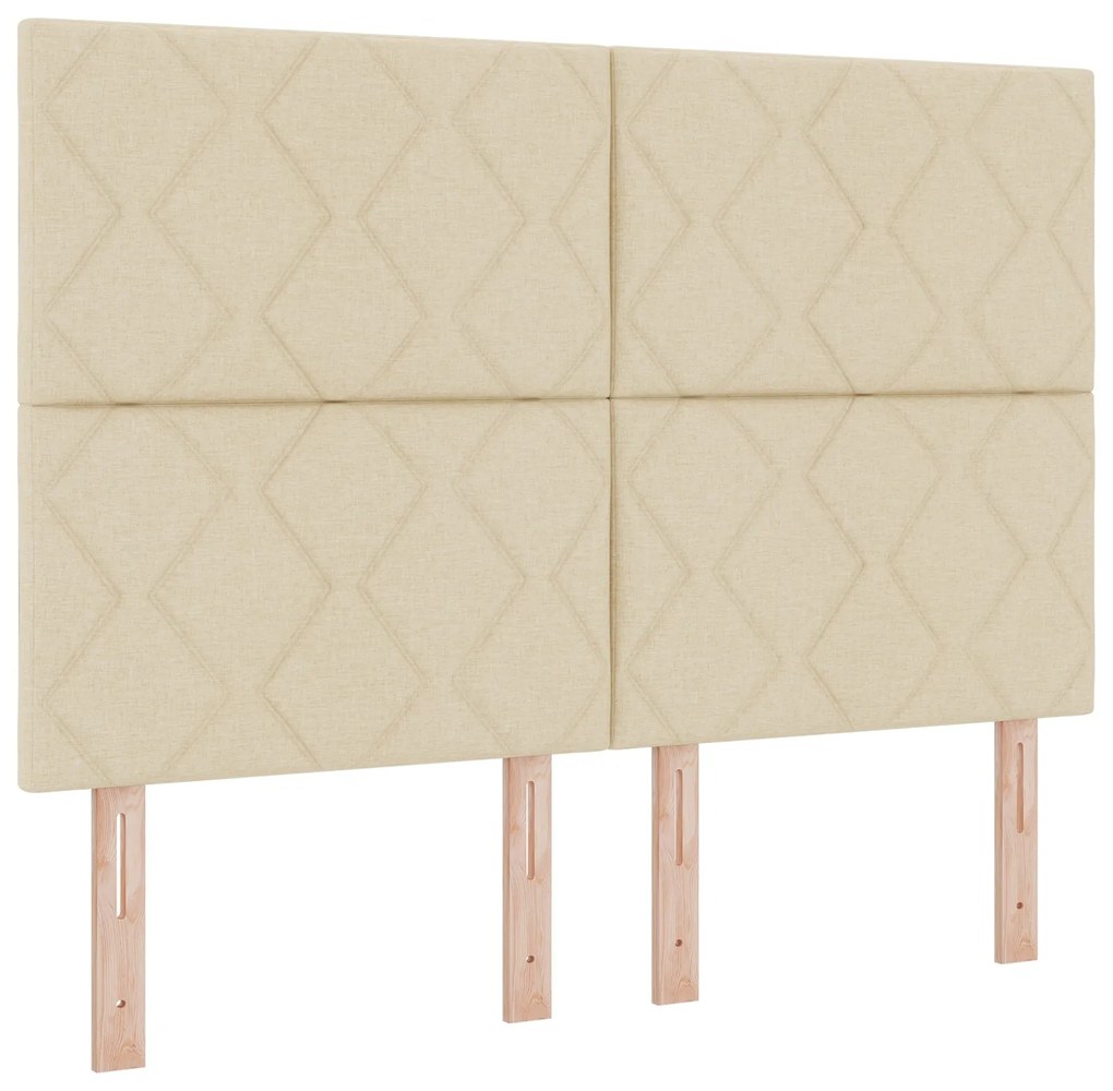 Cama Box Spring com Colchão Creme 140x200 cm Tecido