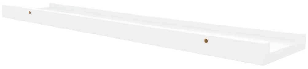 Unidade de prateleiras com rebordo 2 pcs 60x9x3 cm MDF branco