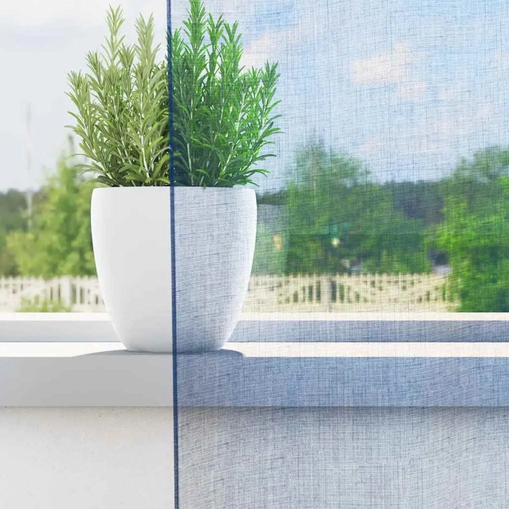 Cortinas de voile com laços 2 pcs azul real 140x140 cm