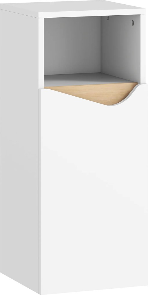 HOMCOM Armário de banheiro estreito com prateleiras ajustáveis, compartimento aberto 30 x 30 x 71,5 cm Branco | Aosom Portugal