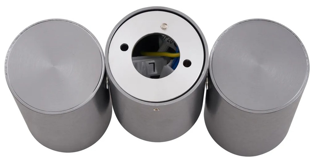 Foco embutido de design, metal cinzento escuro, GU10, 50mm, 2 luzes, inclinável - Michael