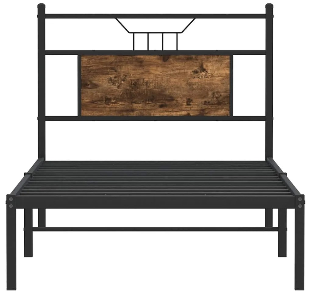 Estrutura cama s/ colchão derivados de madeira carvalho fumado