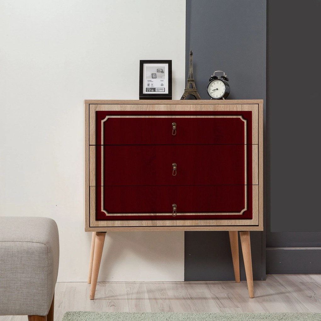 Cómoda Trio – Carvalho Sonoma – 80 cm x 90 cm x 40 cm