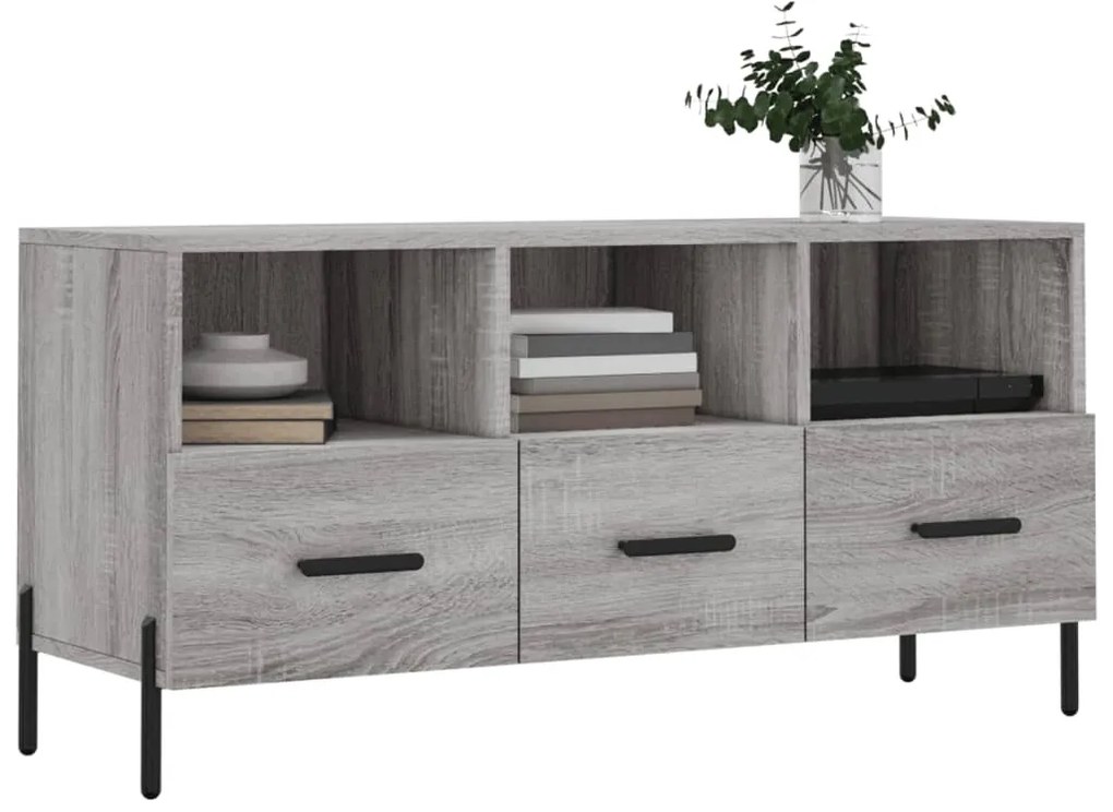 Móvel de TV 102x36x50 cm derivados de madeira cinzento sonoma