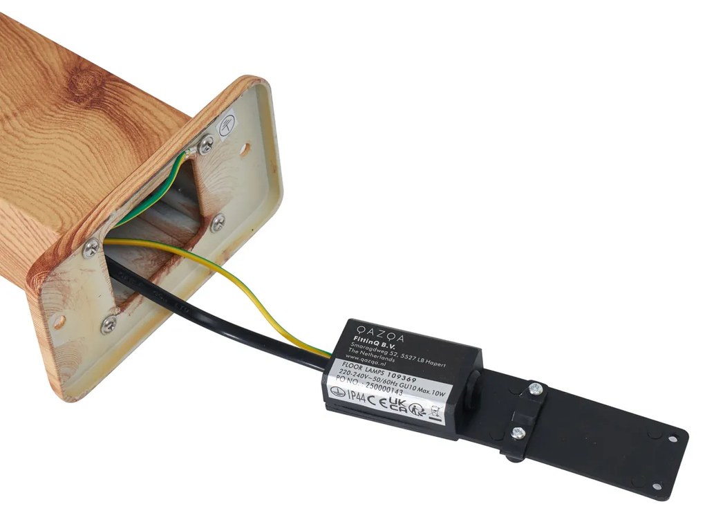 Candeeiro de pé moderno para exterior em alumínio com impressão de madeira 65cm IP44 - Baleno