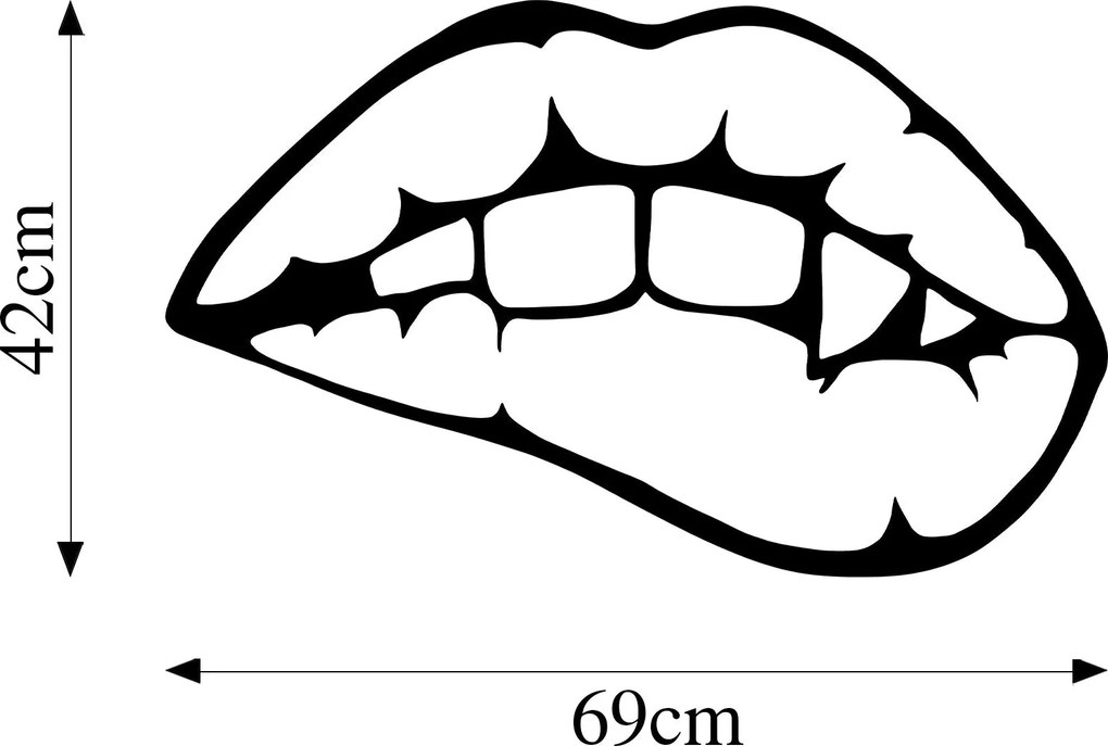 Acessório Decorativo de Parede Lips – Preto – 42 x 69 cm