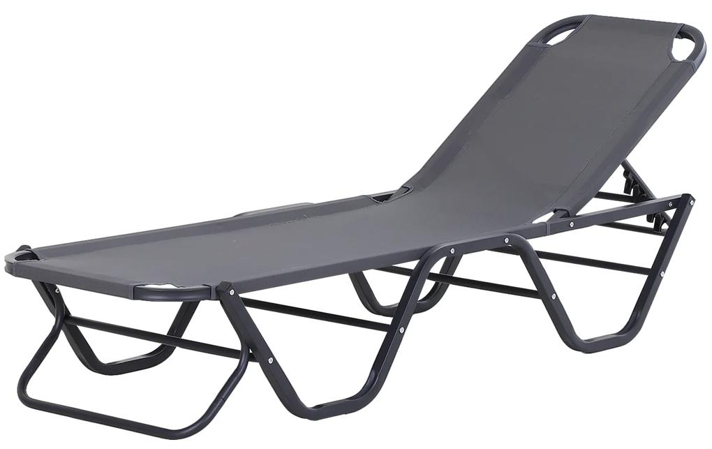 Espreguiçadeira reclinável 120 ° - 180 ° para piscinas ou jardins cinza