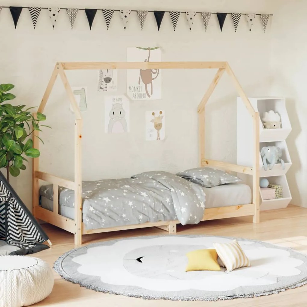 vidaXL Estrutura de cama infantil 80x160 cm pinho maciço