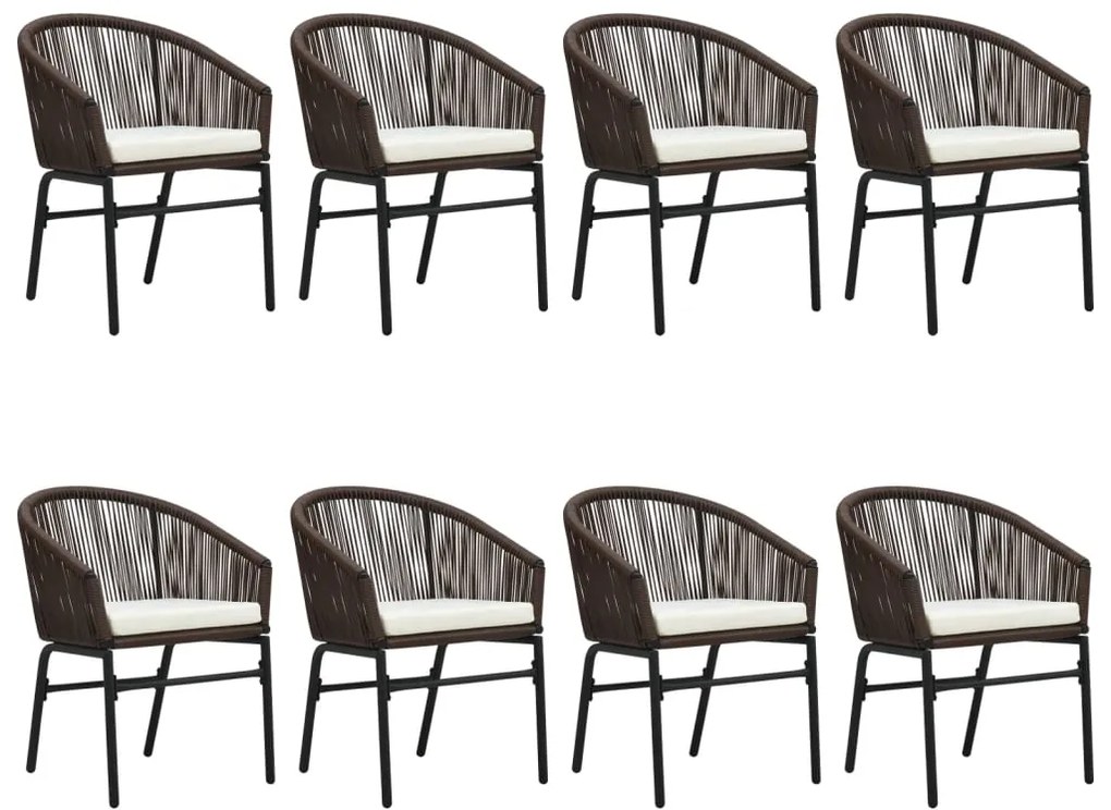 9 pcs conjunto de jantar para jardim castanho