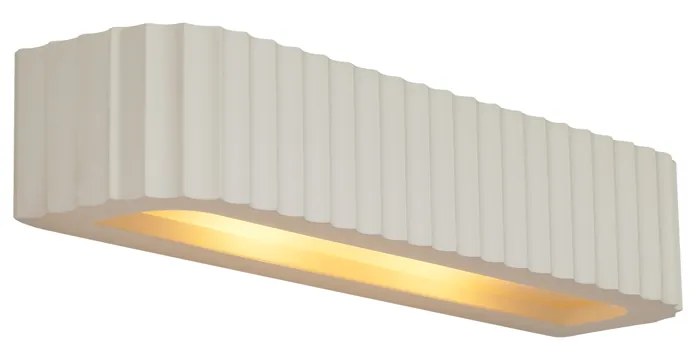 Candeeiro de Parede Escandinavo Bege Retangular 2-Luzes - Plaster
