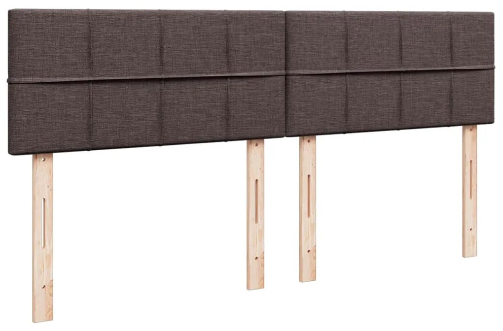 Cama com molas/colchão 200x200 cm tecido castanho-escuro