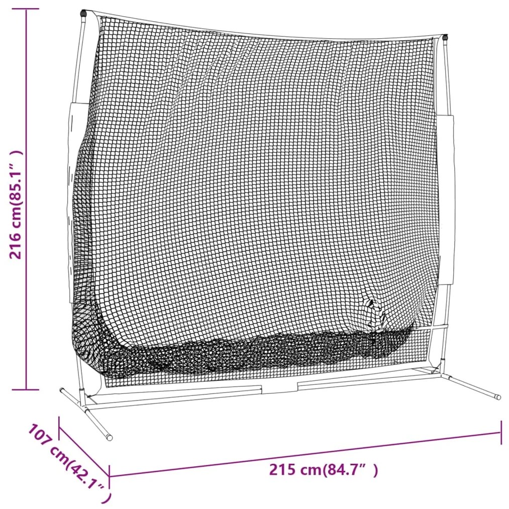 Rede p/ treino de golfe 215x107x216cm poliéster preto e laranja