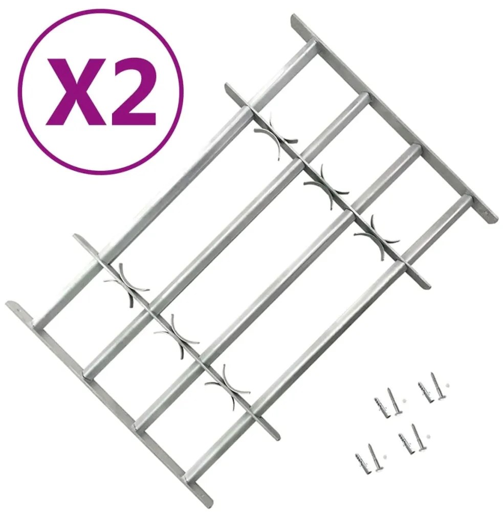 vidaXL Grades de segurança ajustáveis para janelas 2 pcs 1000-1500 mm