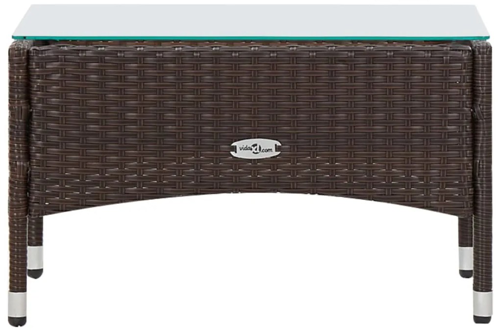 4 pcs conjunto lounge jardim c/ almofadões vime PE castanho