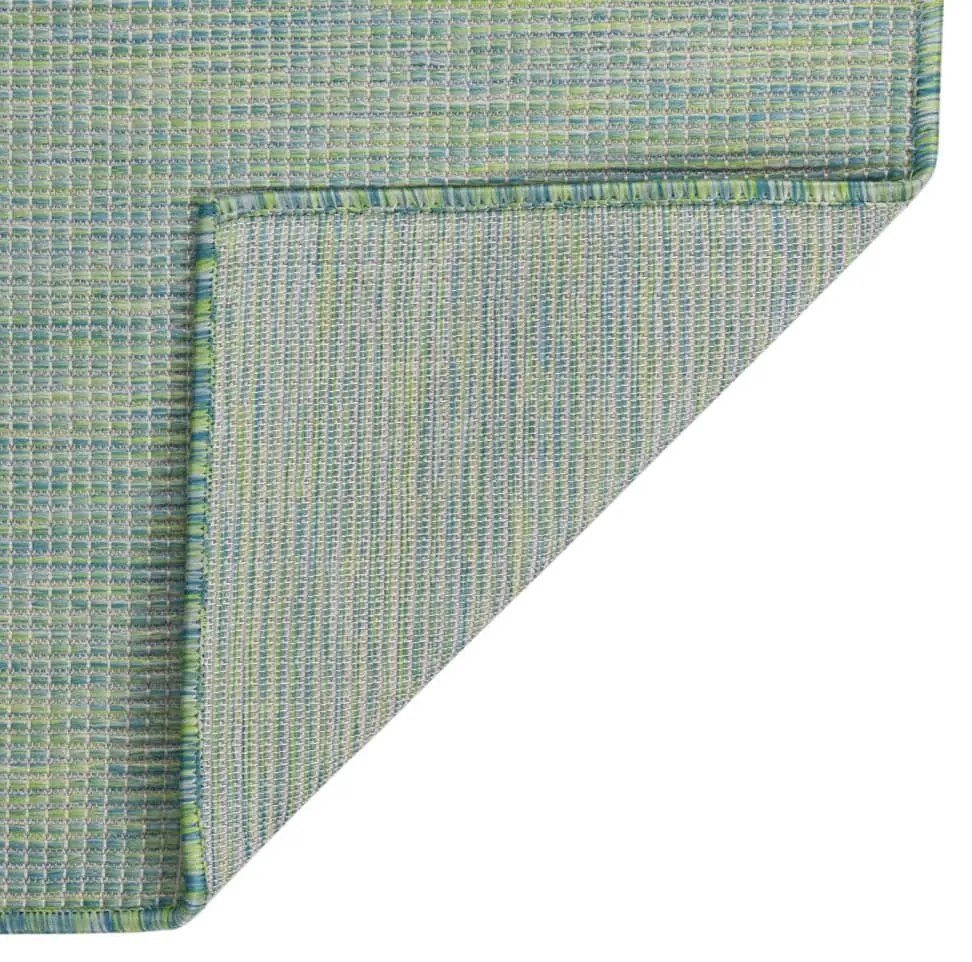 Tapete de tecido plano para exterior 200x280 cm turquesa