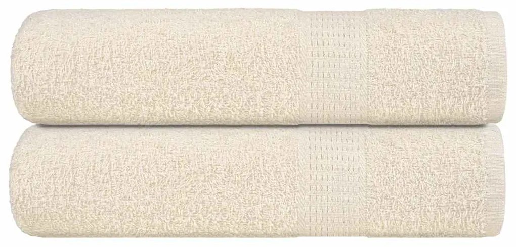 Toalhas de mãos 2 pcs 50x100 cm 360 gsm 100% algodão creme