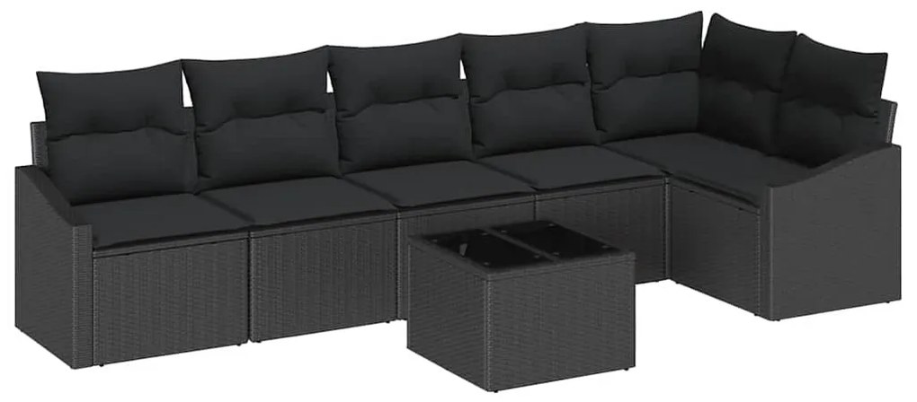 Conjunto de Jantar de Jardim de 7 Peças com Almofadas Beges em Polyrat