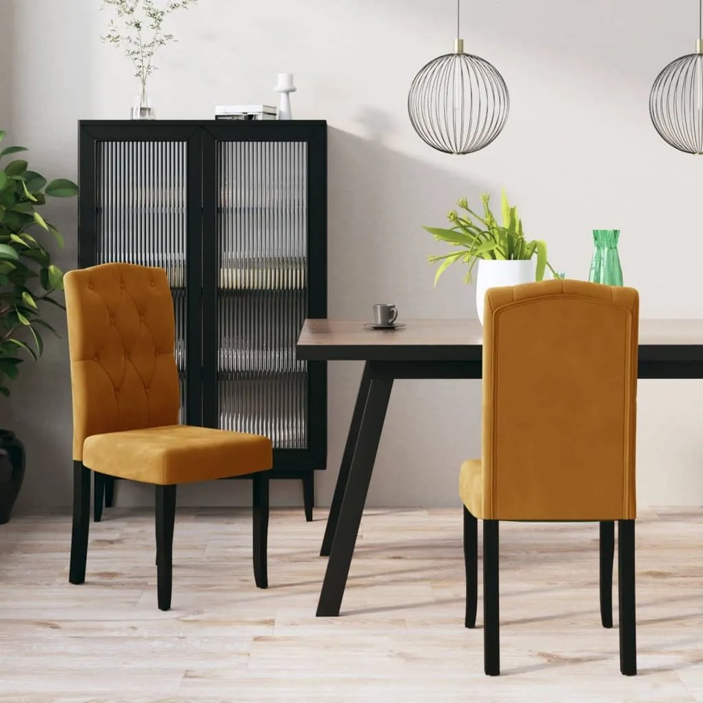 vidaXL Cadeiras de jantar 2 pcs veludo castanho