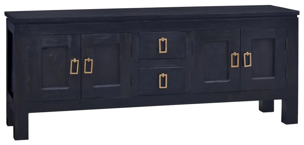 vidaXL Móvel de TV 110x30x45 cm mogno maciço castanho café preto-claro